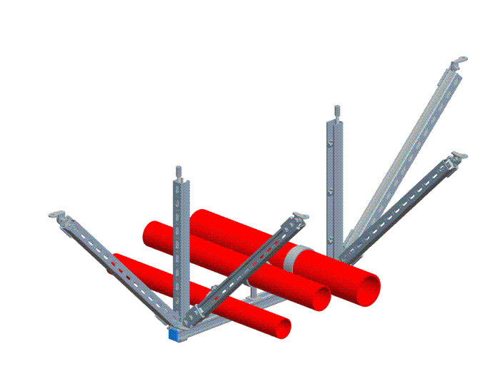 组合管双侧纵向抗震支吊架