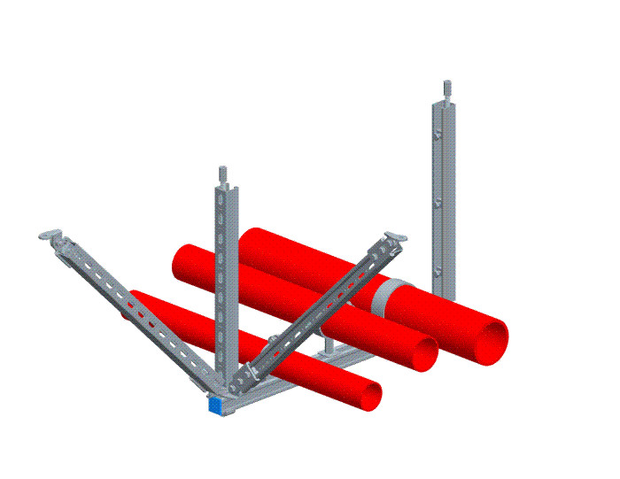 组合管单侧纵向抗震支吊架